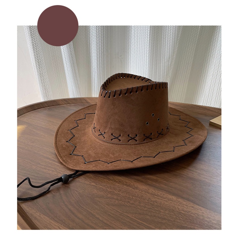 Mũ Cao Bồi Vành Rộng Phong Cách Retro Vintage Dễ Phối Đồ