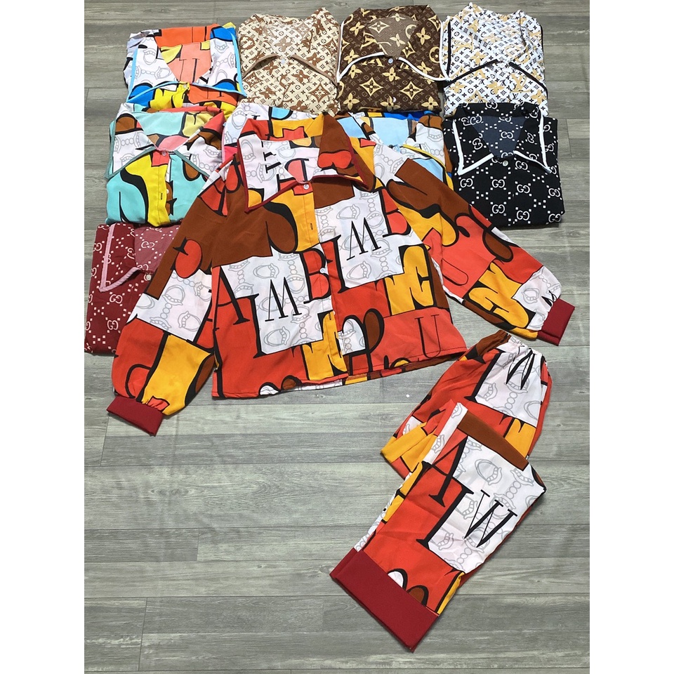 Đồ Bộ Nữ Mặc Nhà Tay Dài Quần Dài Lụa Mềm Mịn - MOMOSA Shop