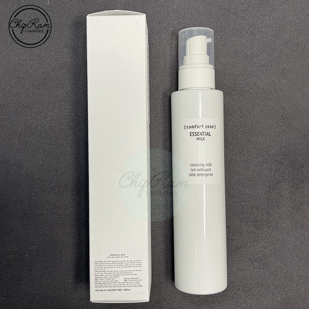 Sữa rửa mặt dịu nhẹ Comfort Zone Essential Milk 200ml làm mềm da