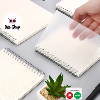 Sổ lò xo inox không rỉ Béo shop 160 trang , sổ tay ghi chép còng khổ A5 B5 A6 loại trơn dòng kẻ ngang ô vuông S01