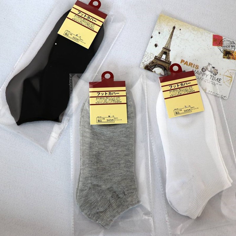 Tất nam cổ ngắn, vớ nam nữ cotton cao cấp xuất dư TAT01