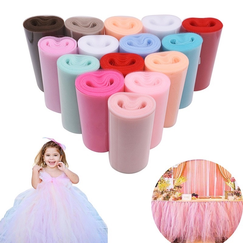 Cuộn Vải Tuyn 15cm 25Yards Dùng Để Quấn Trang Trí Tiệc Cưới/Sinh Nhật