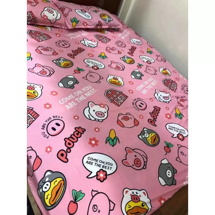 (Siêu rẻ) Ga bọc nệm, drap bo chun kích thước m6/m8 mẫu Họa Mi Xanh siêu đẹp chất Poly cotton - Ga kèm 2 áo gối