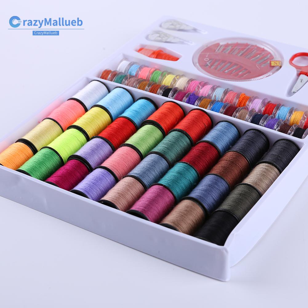 Crazymallueb❤100pcs Thread Set Sewing Machine Spool Bobbin Kit for Embroidery Cross Stitch❤New