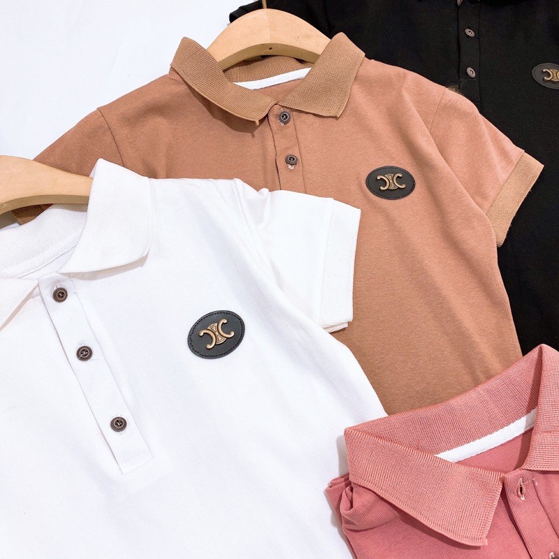Áo thun cổ bẻ mác da ngực dáng ôm, Áo phông ngắn tay form ôm vải cotton co giãn AT1229 - NhiNhi Shop