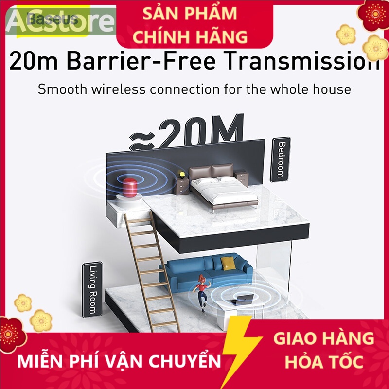 Đầu chuyển đổi USB Bluetooth 5.0 Baseus cho đầu thu âm thanh loa không dây máy tính / laptop  ACstore