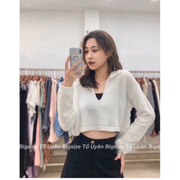 (T.U Bigsize 50-75kg) Áo Croptop Trơn Dài Tay Hàng QCCC