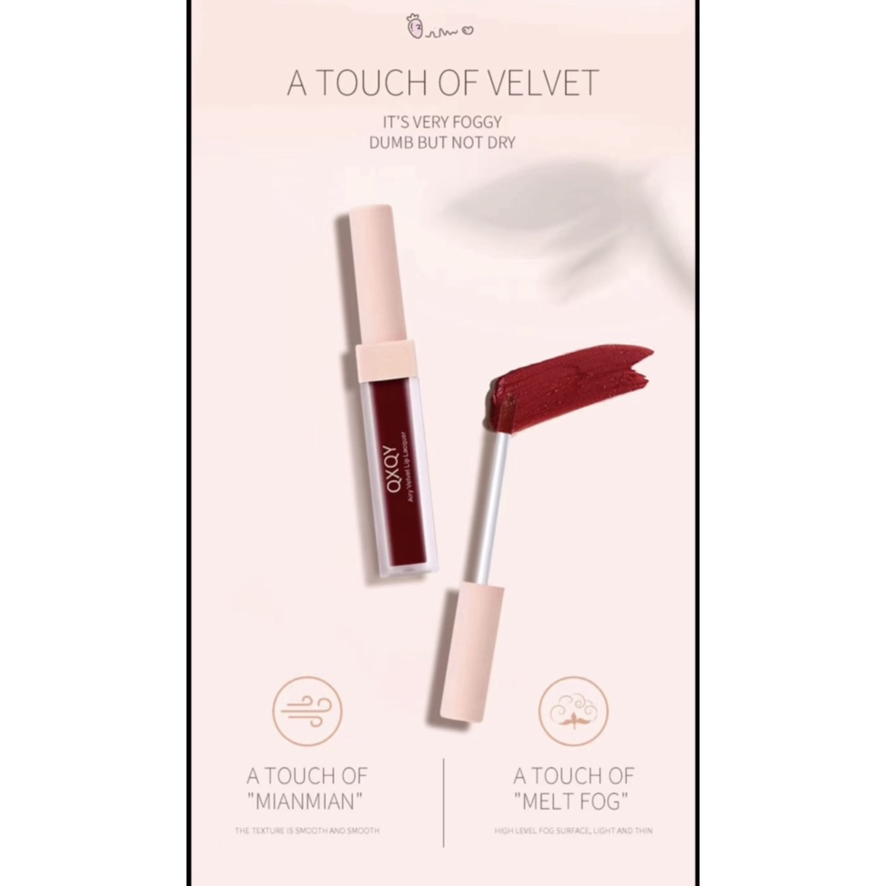 Set 3 cây son kem QXQY tone màu chuẩn không gây khô môi, lâu trôi