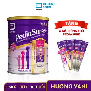 [Tặng 4 gói dùng thử] Sữa Bột Pediasure 1.6kg Hương Vani