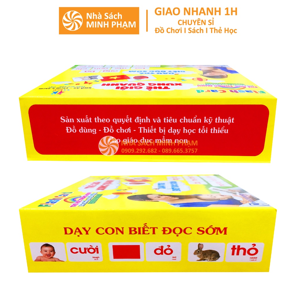 Sách - Bộ Thẻ Học Thông Minh Flashcard Thế Giới Xung Quanh Việt Hà Khổ A5 - Song Ngữ Anh Việt Phương Pháp Glenn Doman
