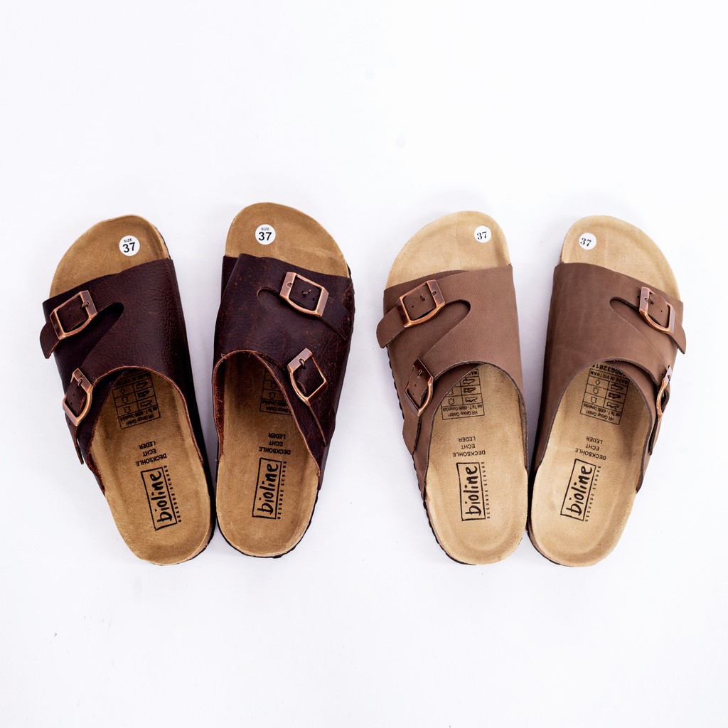 Dép birken vietnam da bò UNISEX xuất khẩu châu âu mã D19 bioline