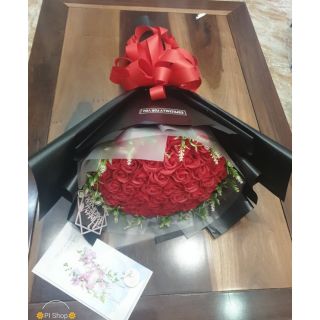 Bó hoa hồng sáp 50 bông giấy Hàn đen