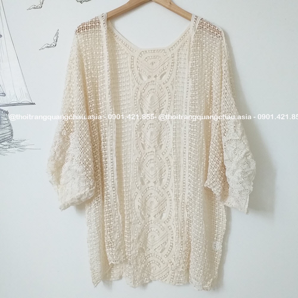 Áo khoác len bikini, Áo Kimono áo choàng đi biển #HH1368