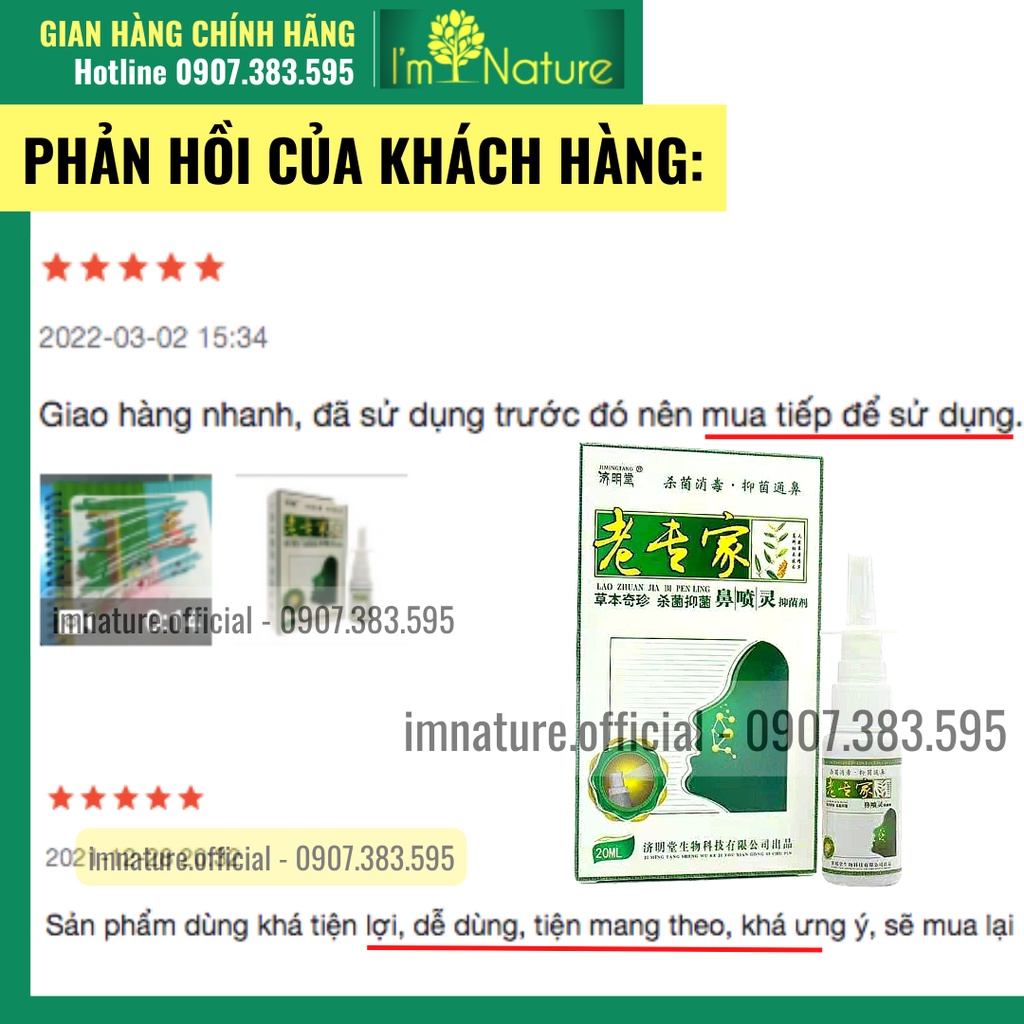 Xịt Xoang Mũi Hỗ Trợ Dứt Điểm Xoang Cấp Và Mãn Tính Nội Địa Trung JIMINGTANG 20ml