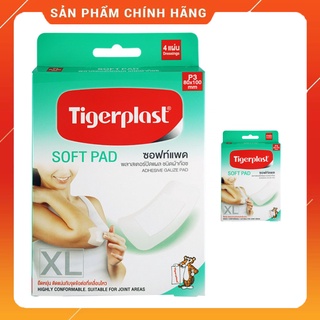 Băng vết thương co giãn Tigerplast Softpad cao cấp size 80x100mmx4pcs & 60x70mmx5pcs - Nhập khẩu Thái Lan