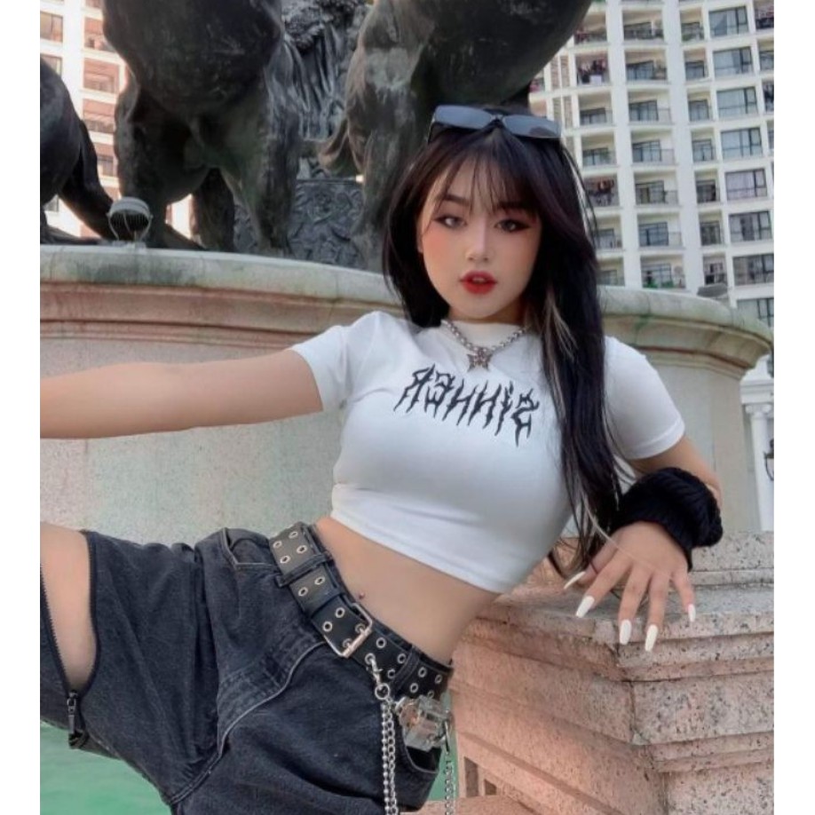 [Rẻ vô địch] Áo croptop ôm in hình Sinner màu trắng đen dễ mặc dễ phối đồ⚡⚡ kèm ảnh thật