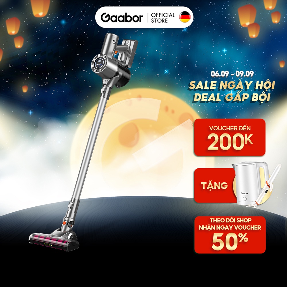 Máy hút bụi không dây GAABOR GVCL-D10A/Pro/Plus/Max lực hút mạnh bền bỉ - Màn hình HD - Hàng chính hãng