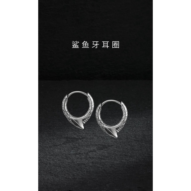 Bông Tai Bạc 925 Hình Răng Cá Mập Phong Cách Âu Mỹ Cổ Điển Thời Trang Cho Nữ