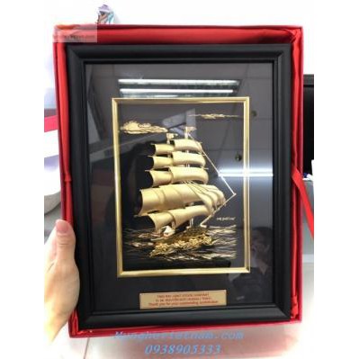 Tranh thuyền buồm mạ vàng quà tặng đối tác ,khách nước ngoài