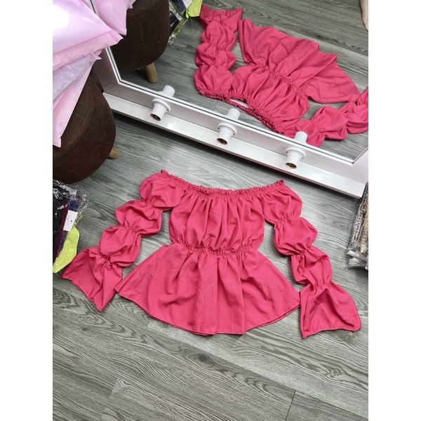 Áo kiểu bẹt vai tay khúc mùa hè UN