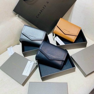 Ví CnK bì thư ngắn mini, dáng gập có khoá kéo Fullbox - ảnh thật