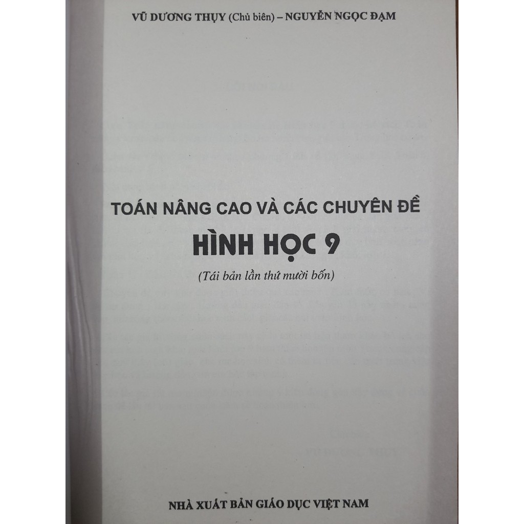 Sách - Toán nâng cao &amp; Các chuyên đề Hình học 9