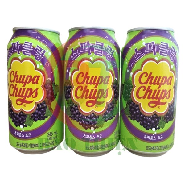 Nước uống Chupa Chups (3 vị) Hàn Quốc lon 345ml