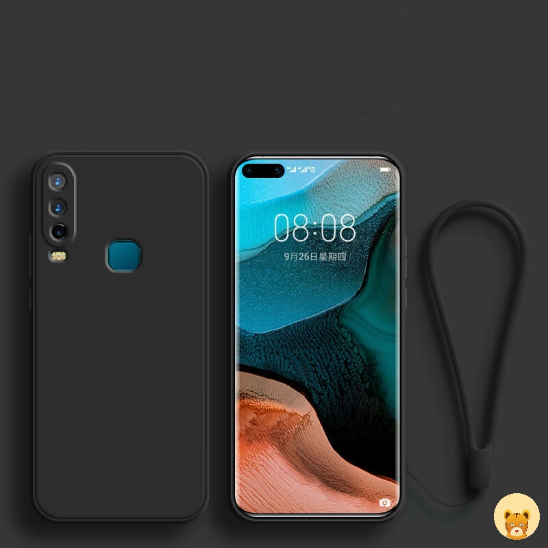 Ốp Điện Thoại TPU Silicone Mềm Đơn Giản Thời Trang + Dây Đeo Cho Vivo Y11 Y17 Y12 Y15 U10