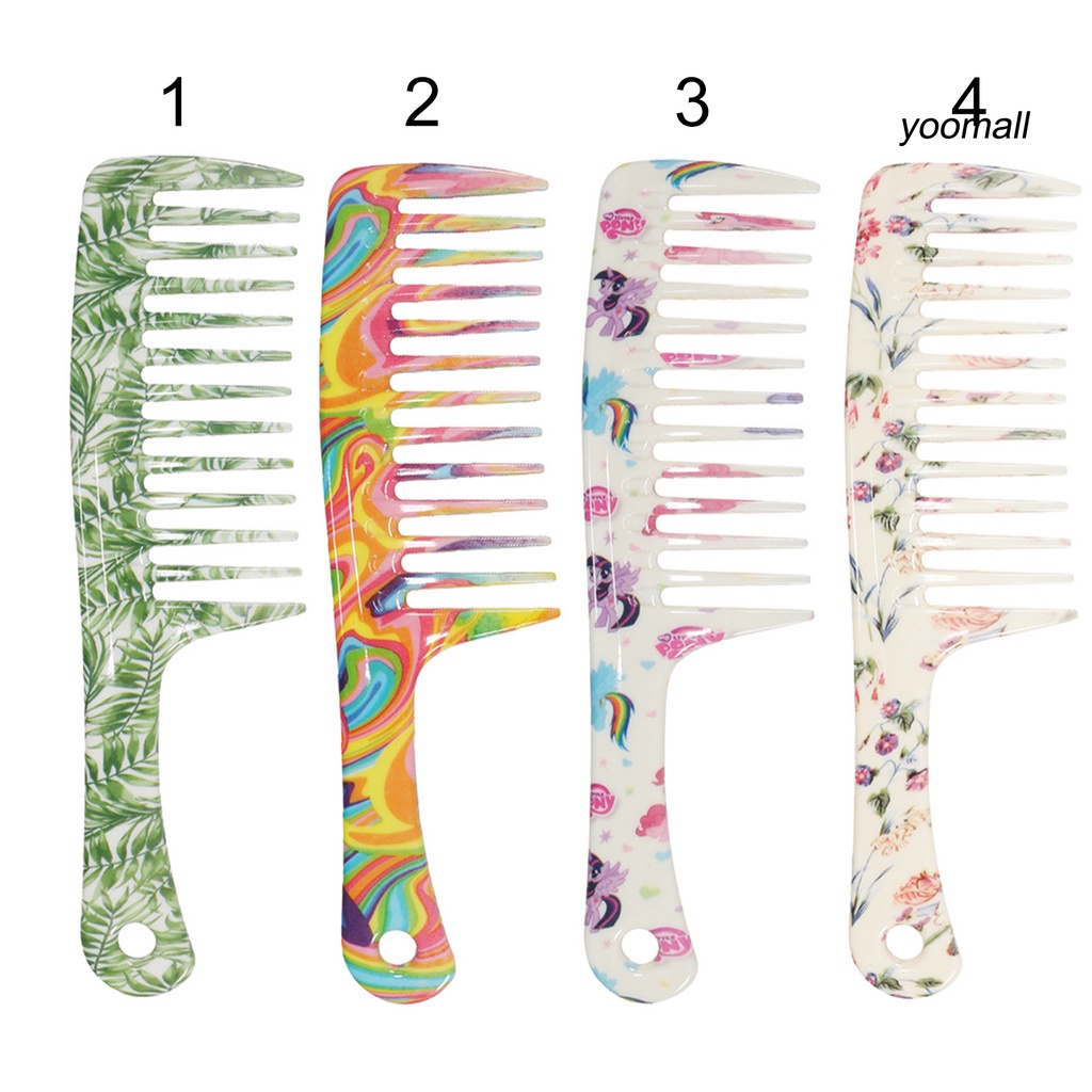 [Hàng mới về] Lược chải tóc răng thưa chống trượt in nhiều họa tiết tùy chọn