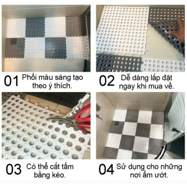 [Deal Sốc] Tấm Lót Sàn {30*30 cm} Thảm Nhựa Lót Sàn Lỗ Kháng Khuẩn,Chống Trơn,Trượt, Sạch Sẽ, Thoáng Mát, An Toàn Cho Bé