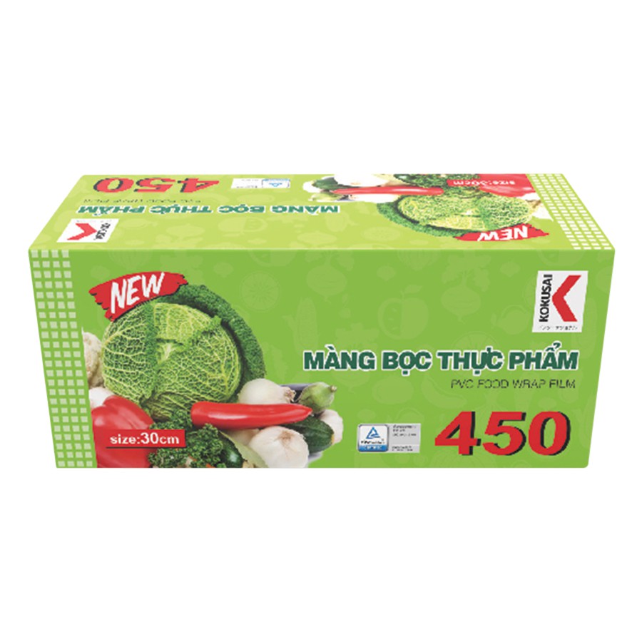 Màng bọc thực phẩm KOKUSAI NEW 450 - kèm dao nhựa