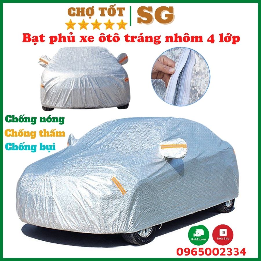 Bạt Phủ Xe Ô Tô Tráng nhôm 3 lớp chống nóng, mưa, xước sơn,bat phu xe hoi,bat xe hoi,bat phu o to,bat phu oto