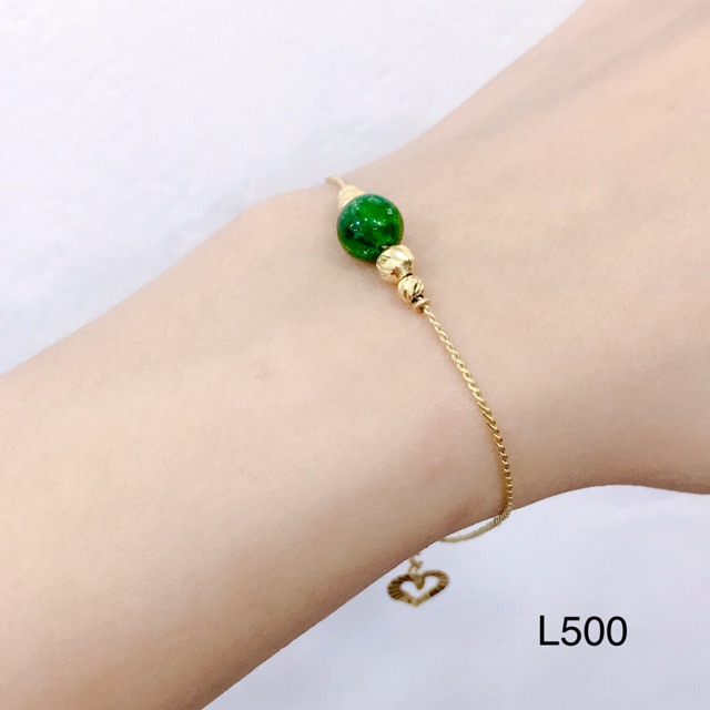 Lắc vàng tay mix đá phong thuỷ DIOPSIDE