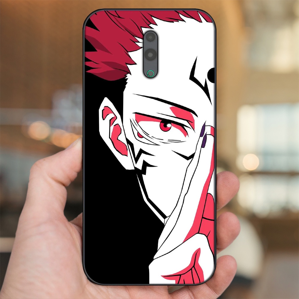 Ốp lưng Oppo Reno viền đen in hình Yuji Jujutsu Kaisen