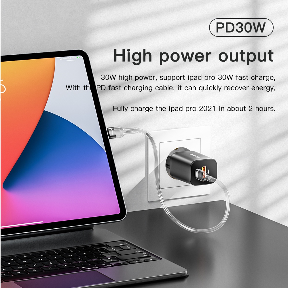 Bộ sạc nhanh Essager 30W QC PD 3.0 USB type c thích hợp cho iP 13 12 iP Xiaomi