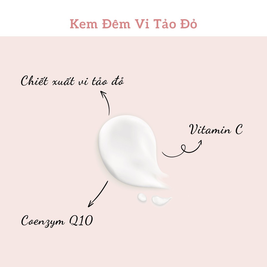 [Trắng hồng tự nhiên 100% thiên nhiên] Kem Đêm Vi Tảo Đỏ Dưỡng Ẩm Trắng Da GUO 30gr