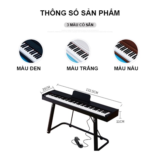 Đàn piano gỗ 88 phím chuẩn âm - đàn organ điện tử Có Pedal nhỏ gọn dễ dàng mang theo - electric piano cao cấp  vt169