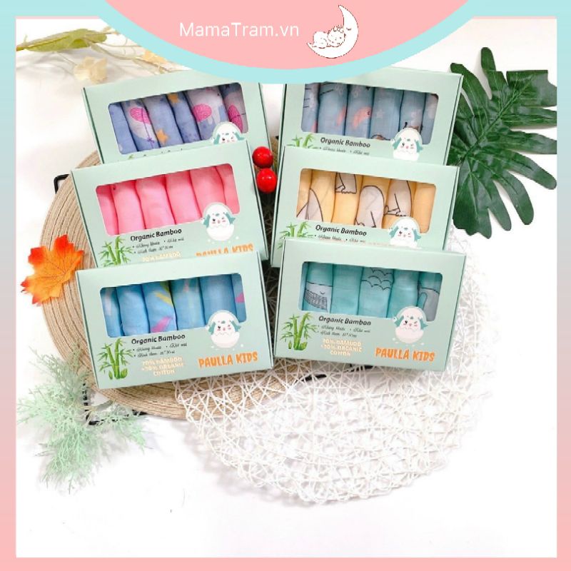 Khăn Sữa Sợi Tre PAULLA KIDS Không Xù Lông, An Toàn Cho Bé