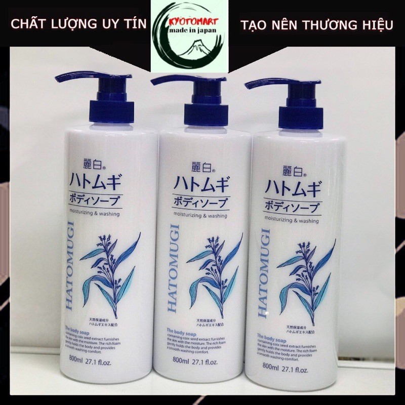 Sữa Tắm Hạt Ý Dĩ HATOMUGI Trắng Da Nội Địa Nhật 800ml