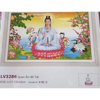 Tranh thêu chữ thập quan âm bồ tát lv 3286