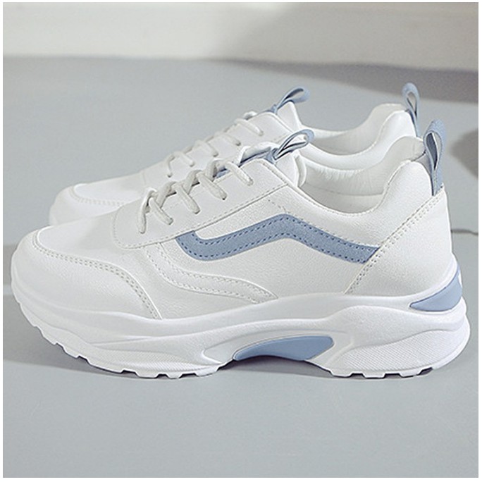 Giày hot 2020] Giày thể thao nữ màu trắng viền xanh hot hit DH2521 đi nhẹ êm chân phù hợp mọi lứa tuổi