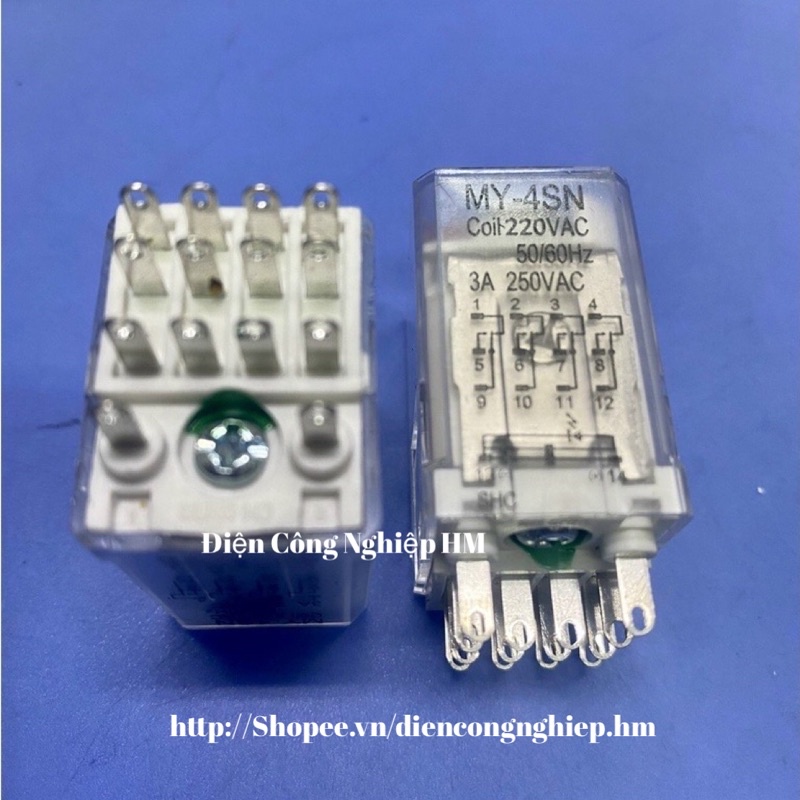 Relay Rơ Le trung gian SUNGHO MY-4SN 14 chân dẹt nhỏ, có đèn - CHÍNH HÃNG