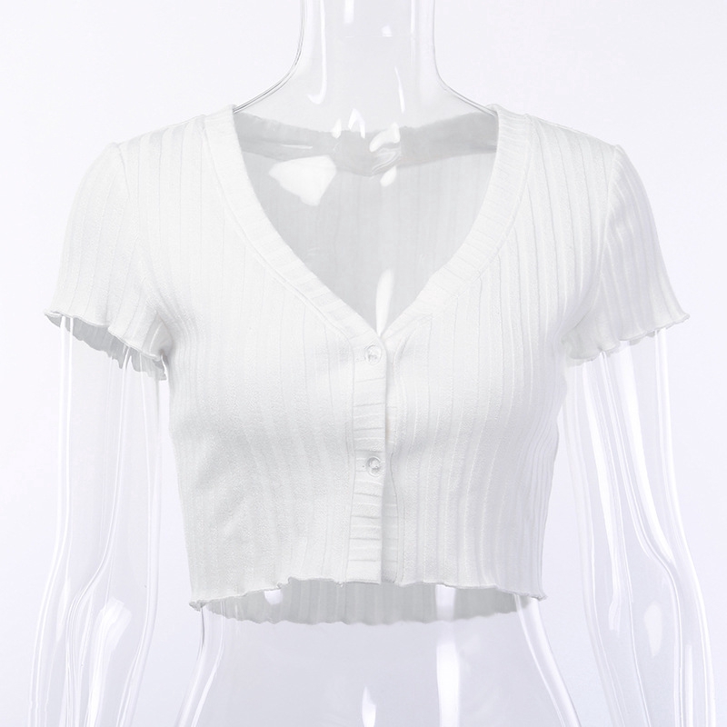 DUNEA Áo croptop cổ chữ V thiết kế phong cách quyến rũ cho phái nữ