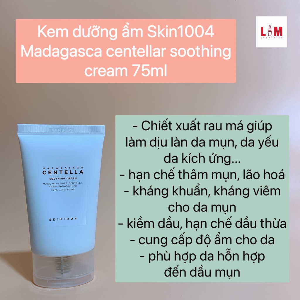 Kem dưỡng làm dịu da Skin1004 Madagascar Centella Soothing Cream 75ml [Chính Hãng]