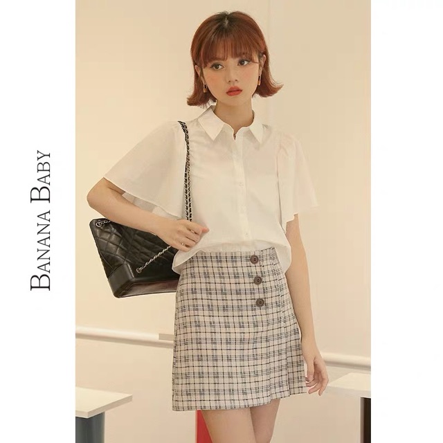 Chân váy xếp ly sọc caro siêu xinh cạp cao [Có Sẵn] | BigBuy360 - bigbuy360.vn