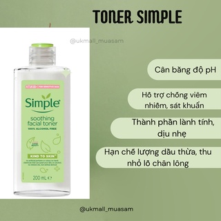 Toner Simple Kind to skin soothing facial [BILL UK]