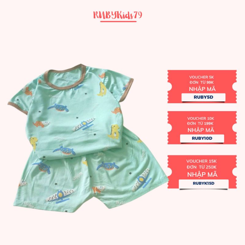 Đồ bộ cộc tay cho bé chất thun lạnh họa tiết dễ thương thoáng mát mùa hè - rubykids79