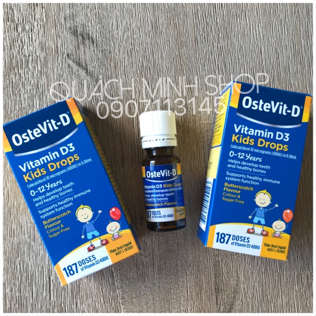 Ostevit D3 dạng giọt cho bé từ sơ sinh 20ml - Hàng Úc