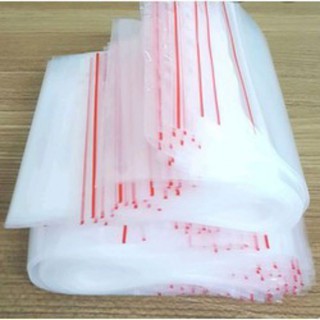 combo 100 túi zip chỉ đỏ đủ size (zip pe , zip lock , zip viền đỏ)