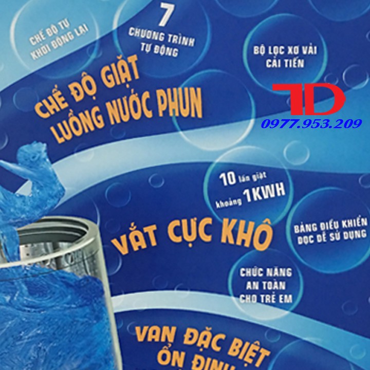 Tem dán máy giặt SANYO 7kg CHẤT LIỆU POLYME HÀNG HÃNG